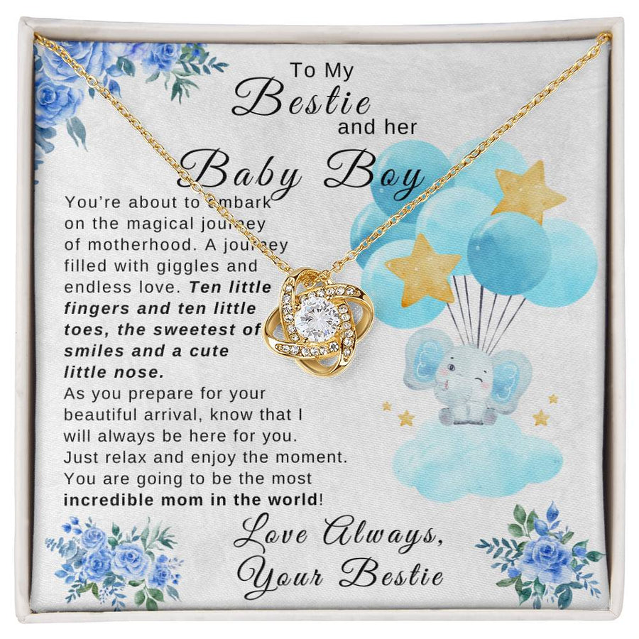 To My Bestie and her Baby Boy | Love Knot Necklace