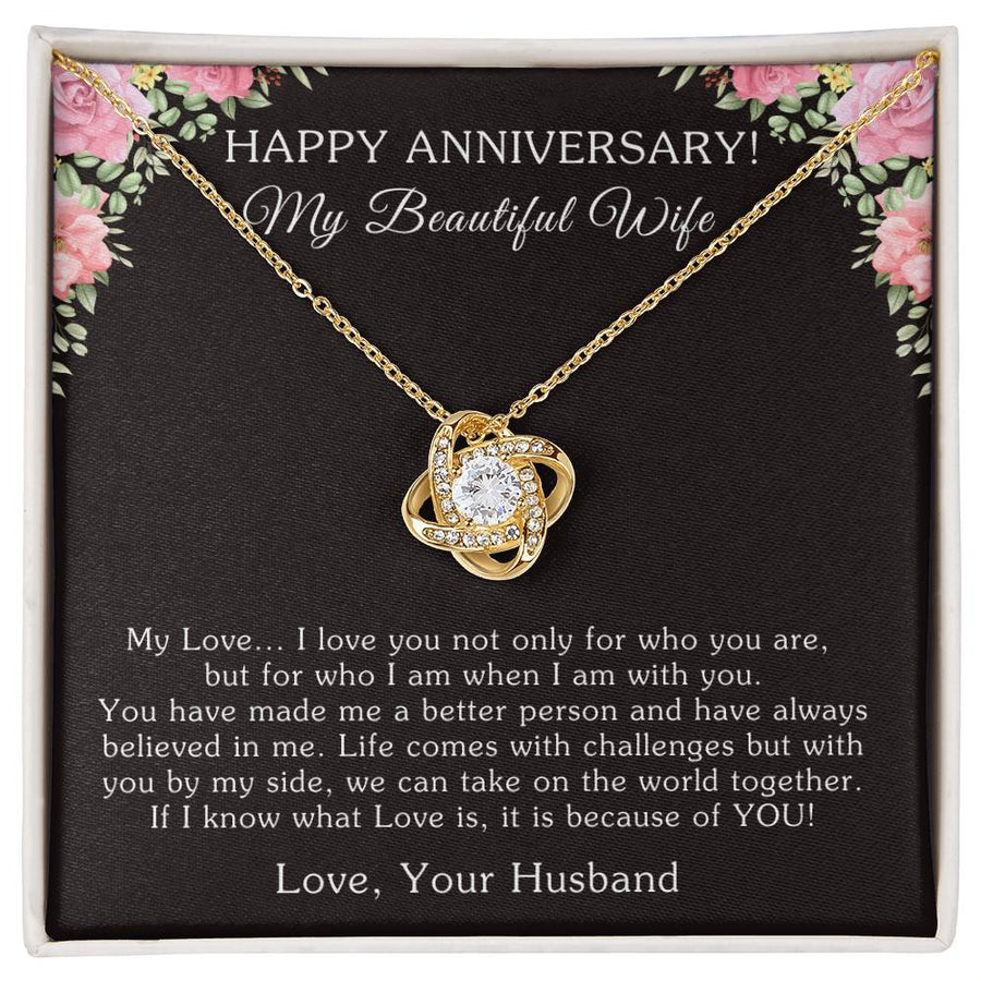 Happy Anniversary My Beautiful Wife | Love Knot Necklace