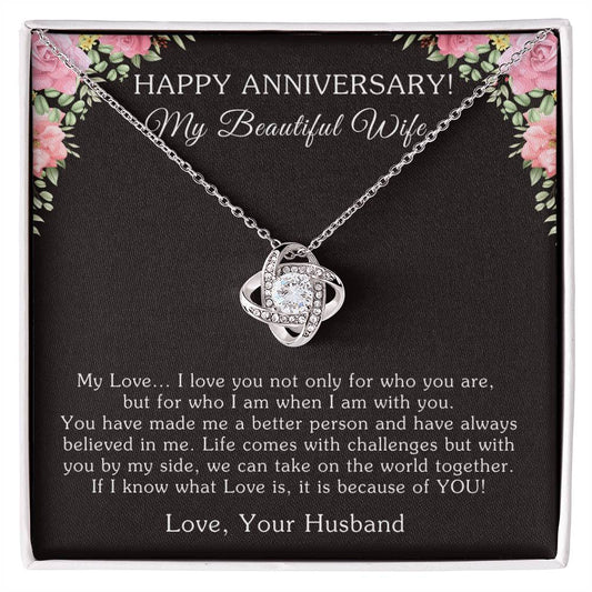 Happy Anniversary My Beautiful Wife | Love Knot Necklace