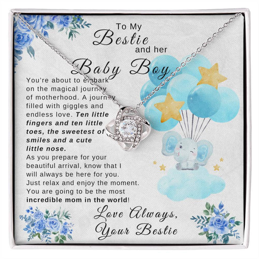 To My Bestie and her Baby Boy | Love Knot Necklace
