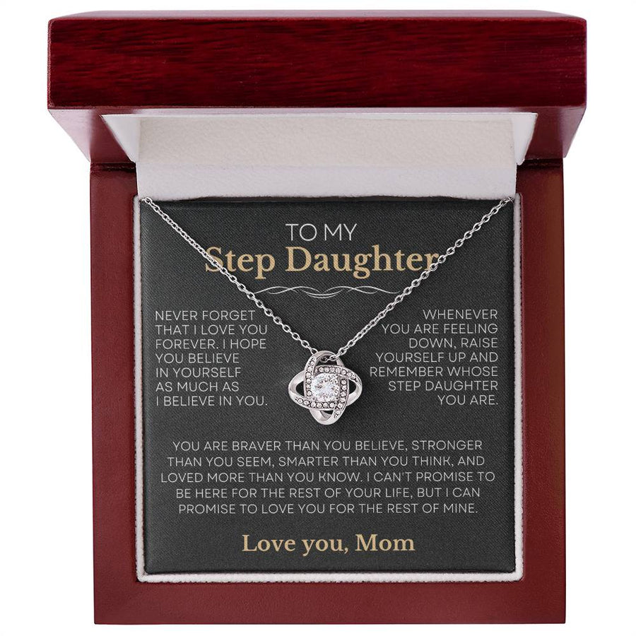 My Step Daughter - 'Raise Yourself Up, Love You Mom' Love Knot Necklace