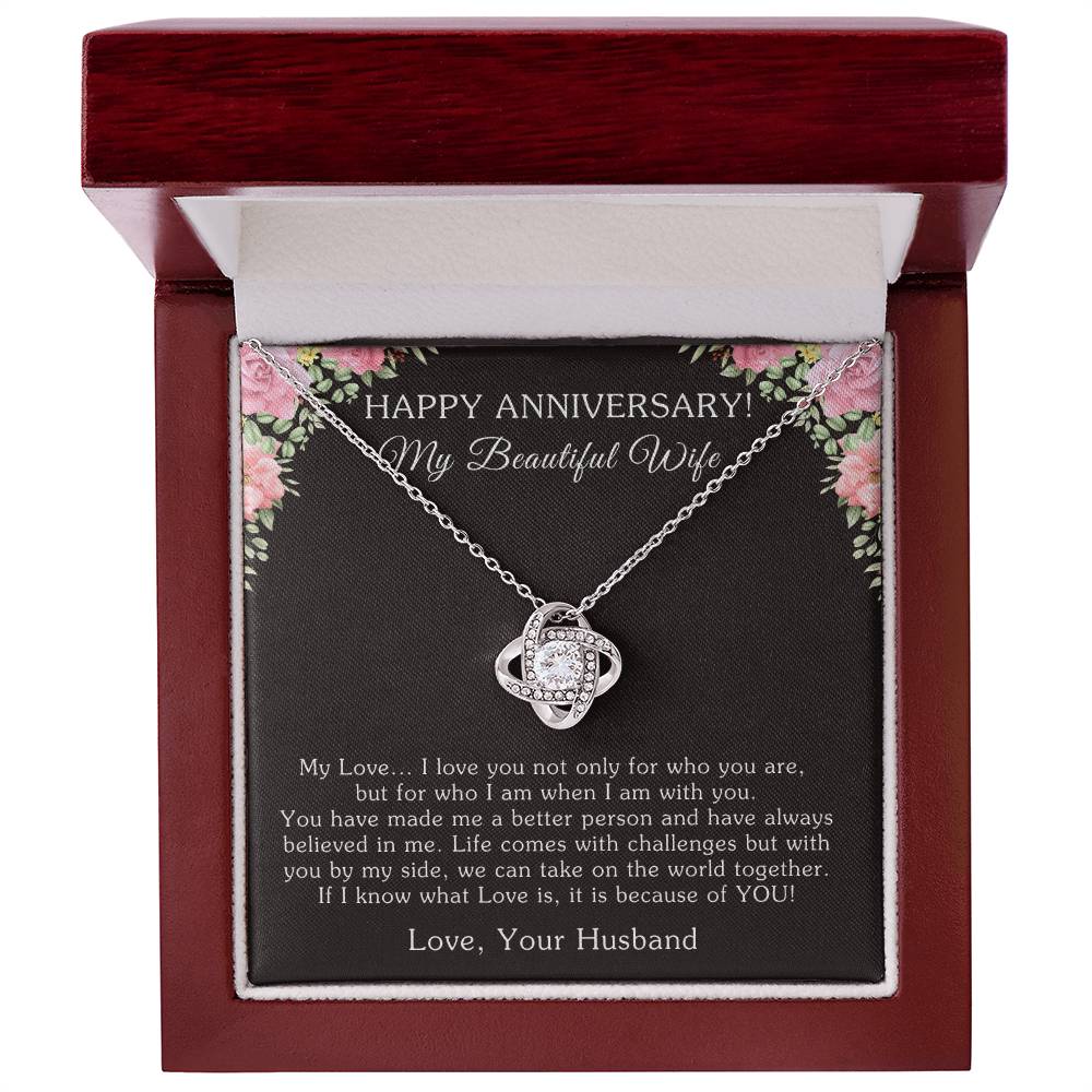 Happy Anniversary My Beautiful Wife | Love Knot Necklace