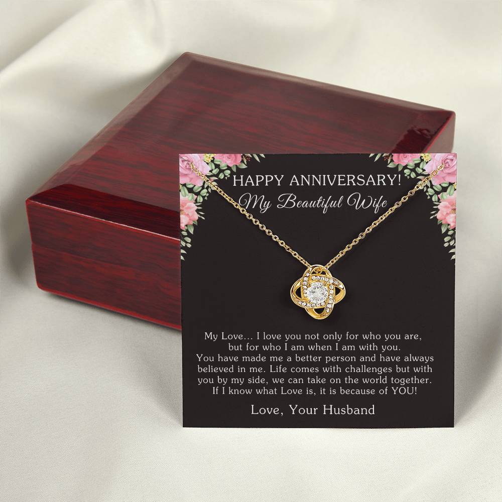 Happy Anniversary My Beautiful Wife | Love Knot Necklace