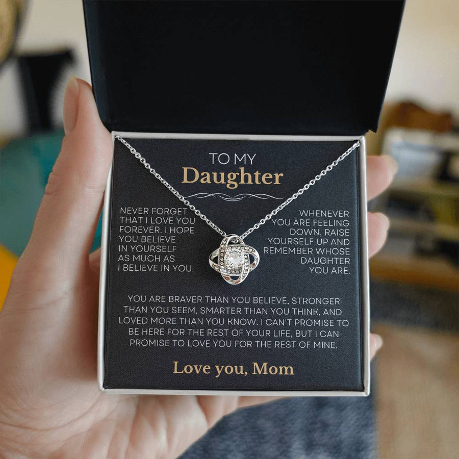 To My Daughter - Raise Yourself Up - Love Mom | Love Knot Necklace