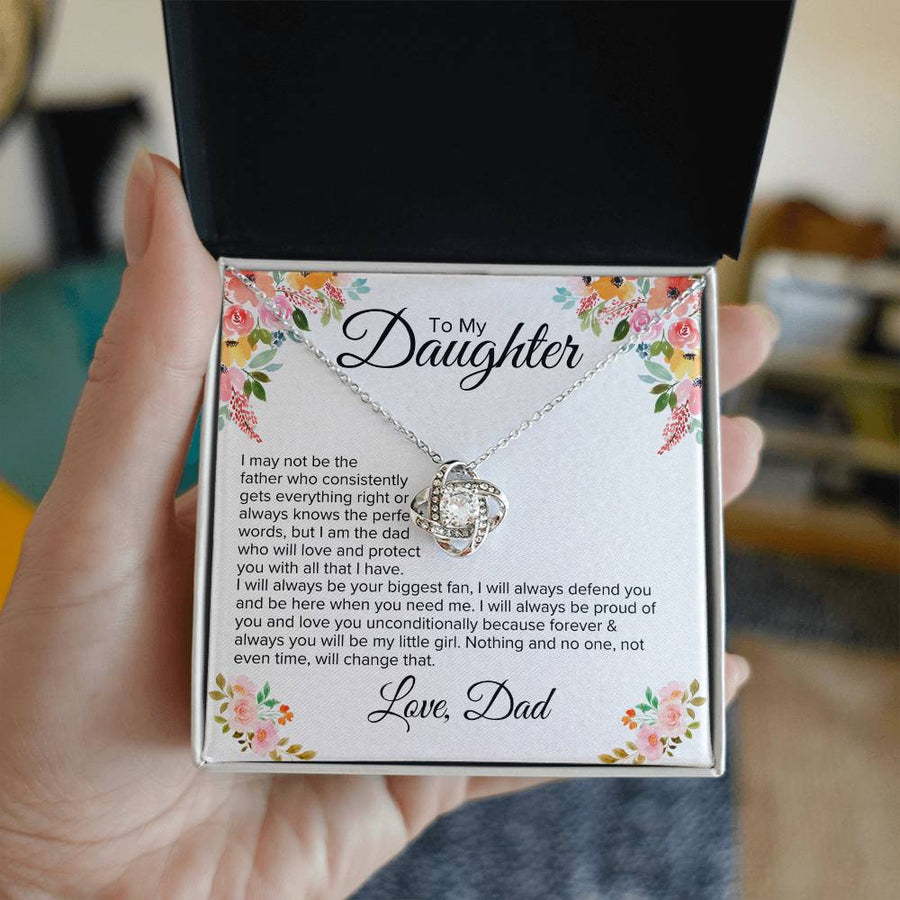 'Biggest Fan, Love You Dad' Love Knot Necklace