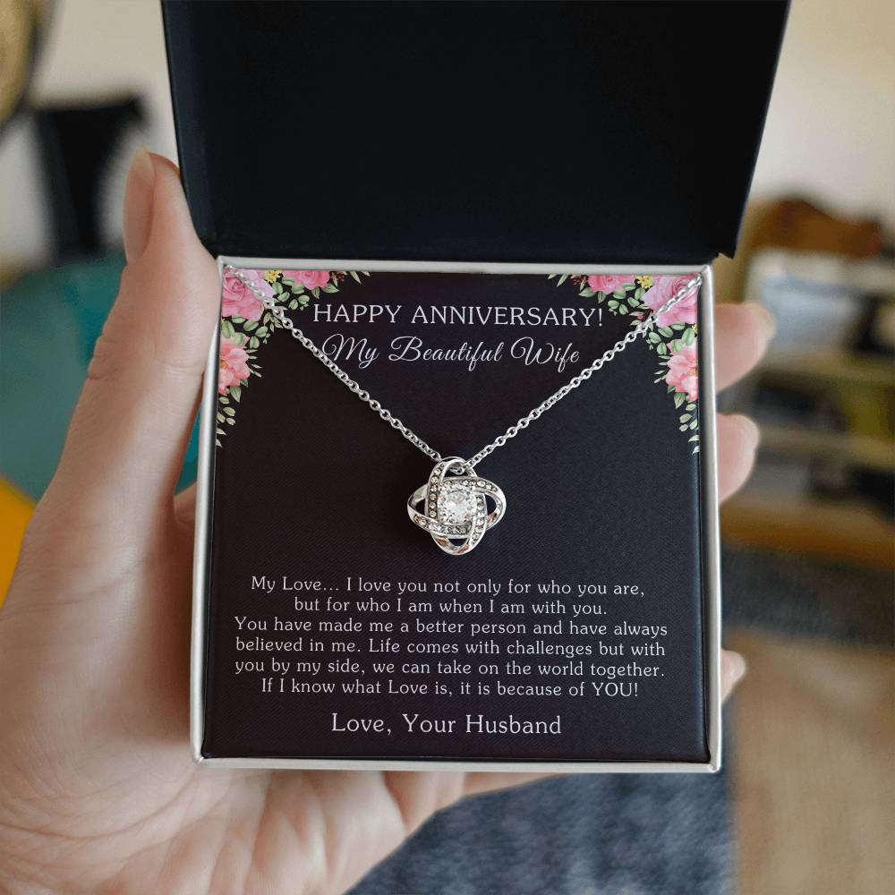 Happy Anniversary My Beautiful Wife | Love Knot Necklace