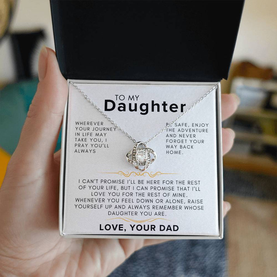 'Wherever Your Journey, Love You Dad' Love Knot Necklace