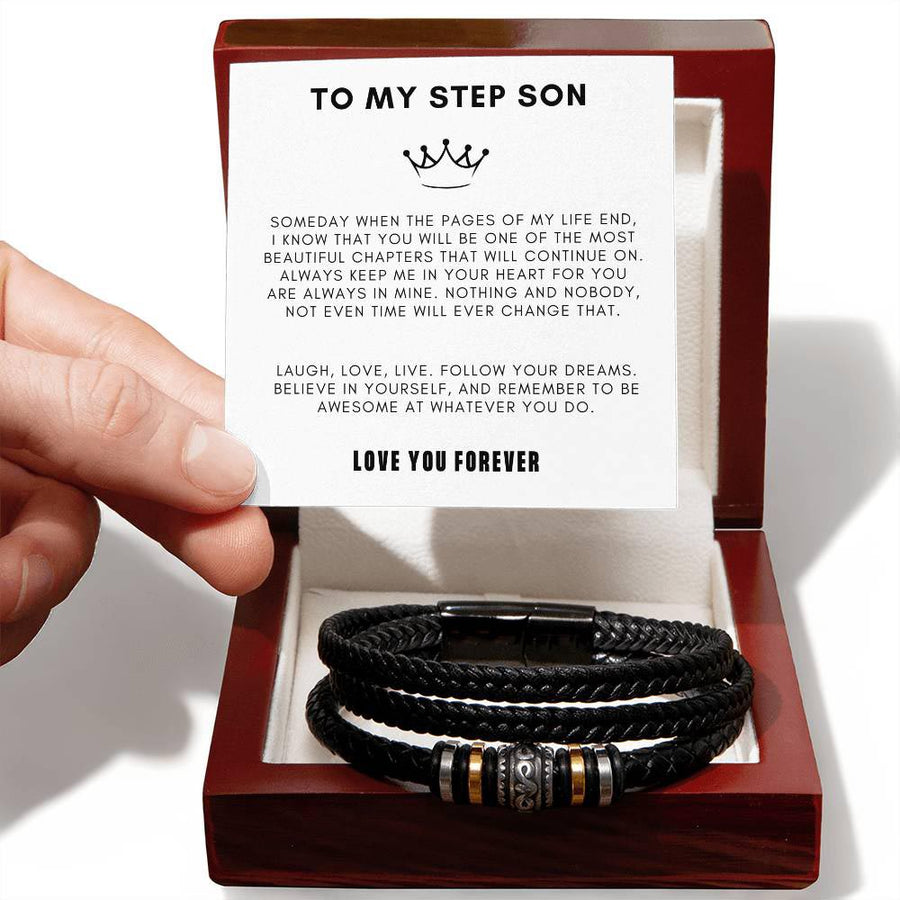 Bracelet for Step Son, Gift for Step Son on His Birthday, Step Son Bracelet Gift, Graduation Gift