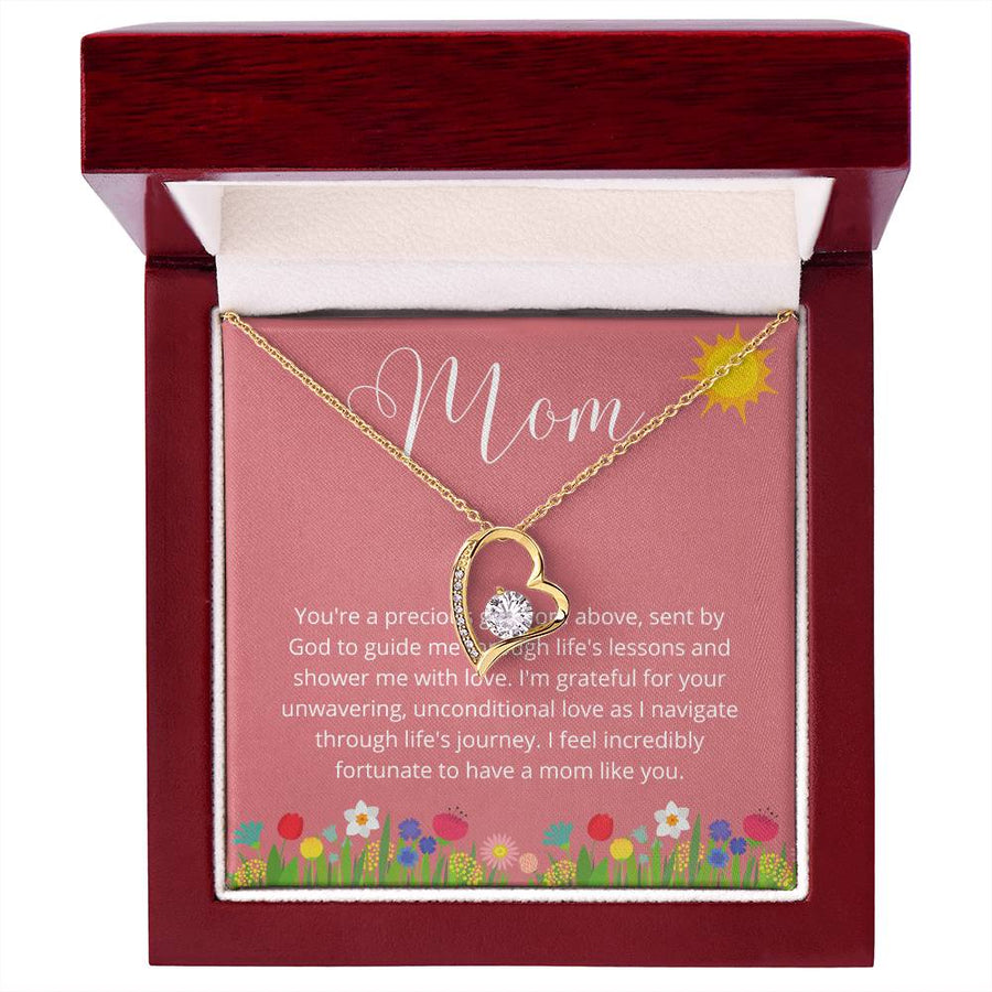 Mothers Day Gift Idea, Love Heart Necklace for Mom