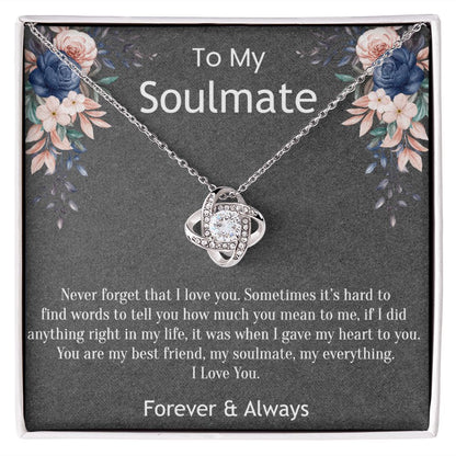 Soulmate Love Knot Necklace - 'Never Forget That I Love You