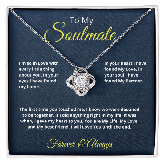 To My Soulmate - Love you until the end | Love Knot Necklace