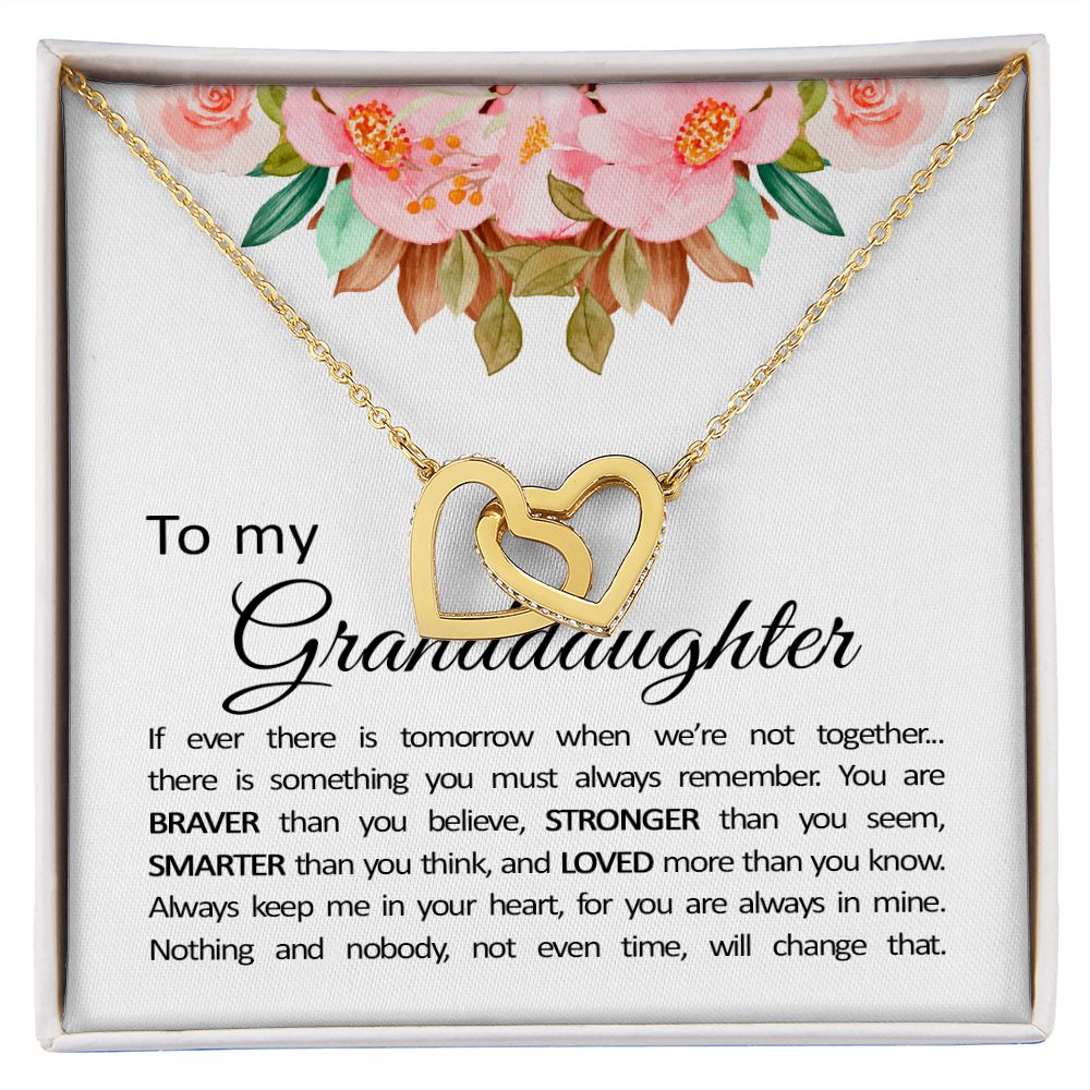 Granddaughter Interlocking Heart Necklace - 'If Ever There Is Tomorrow, We're Not Together