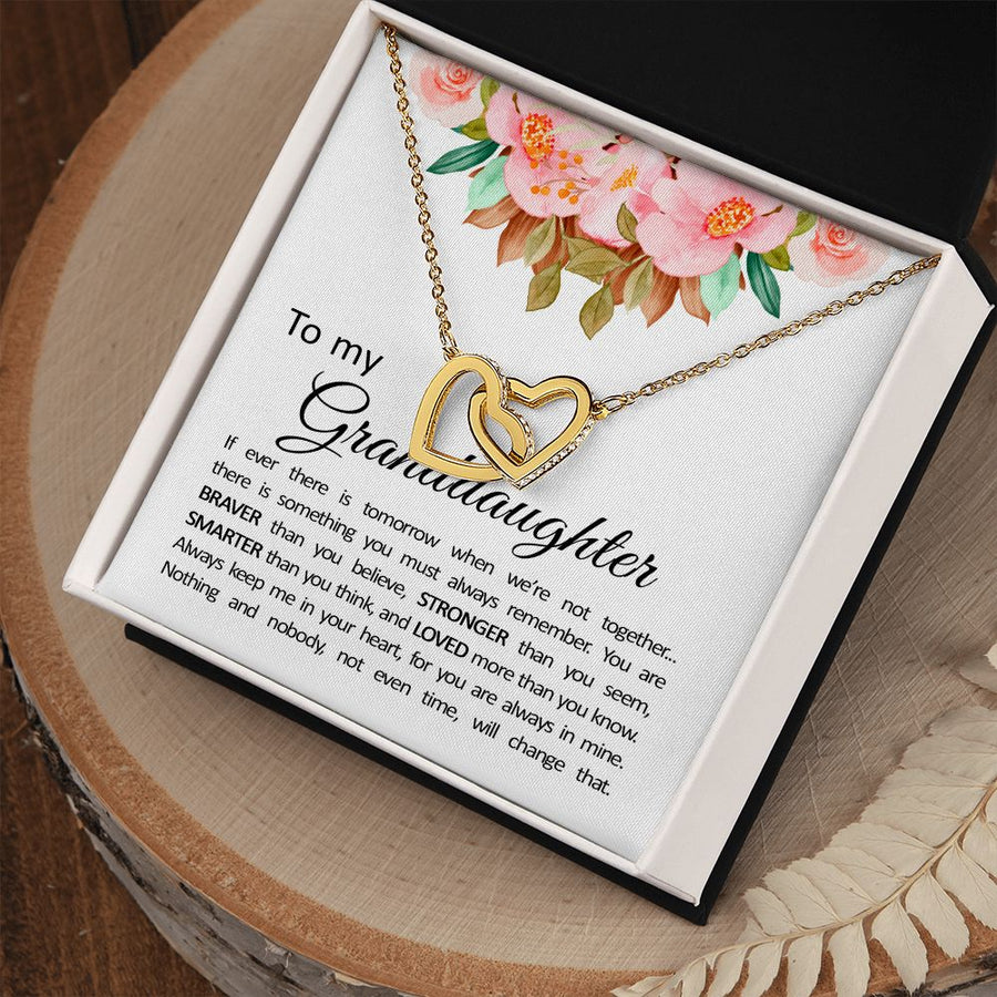 Granddaughter Interlocking Heart Necklace - 'If Ever There Is Tomorrow, We're Not Together