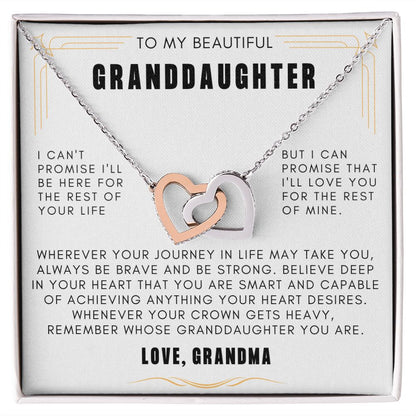 Granddaughter - I can't promise I'll be here for the rest of your life | Interlocking Heart Necklace