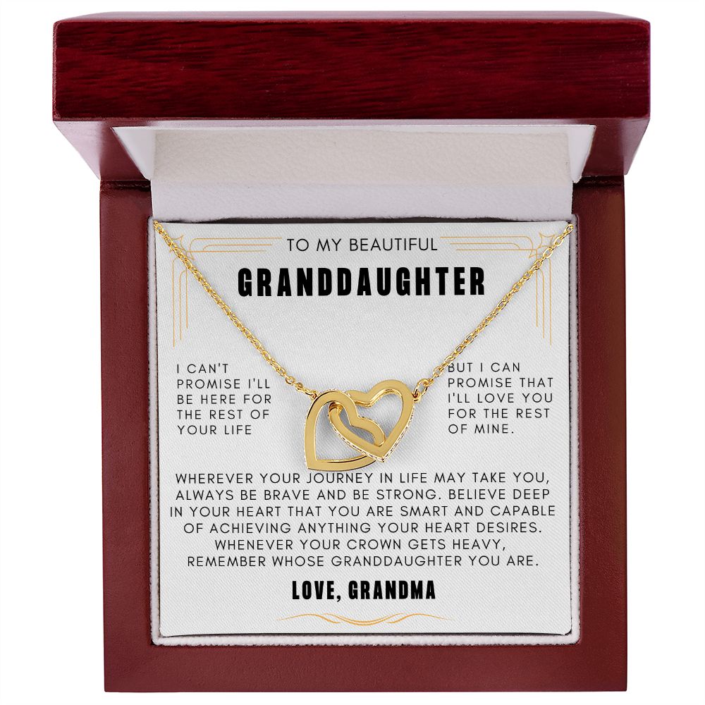 Granddaughter - I can't promise I'll be here for the rest of your life | Interlocking Heart Necklace