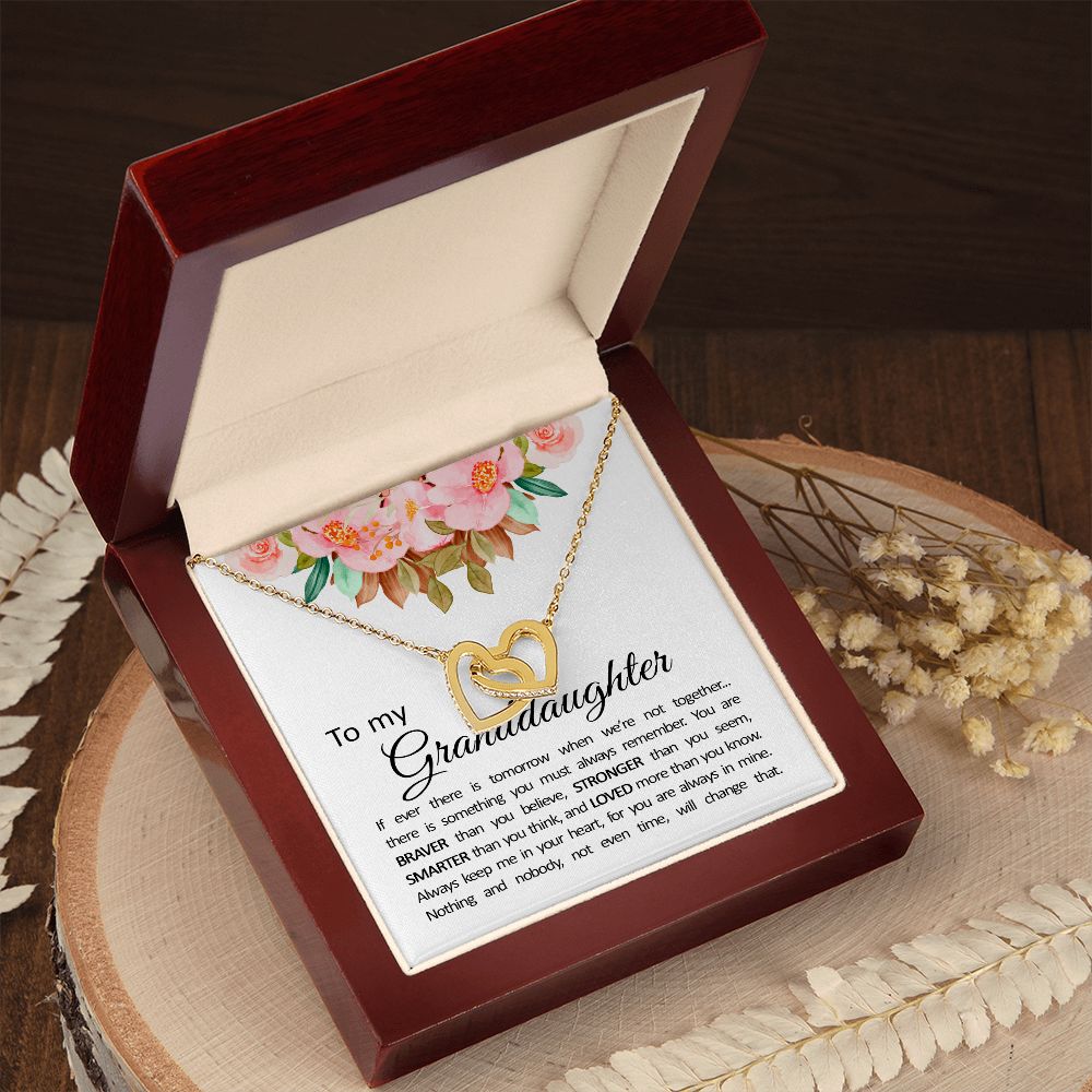 Granddaughter Interlocking Heart Necklace - 'If Ever There Is Tomorrow, We're Not Together