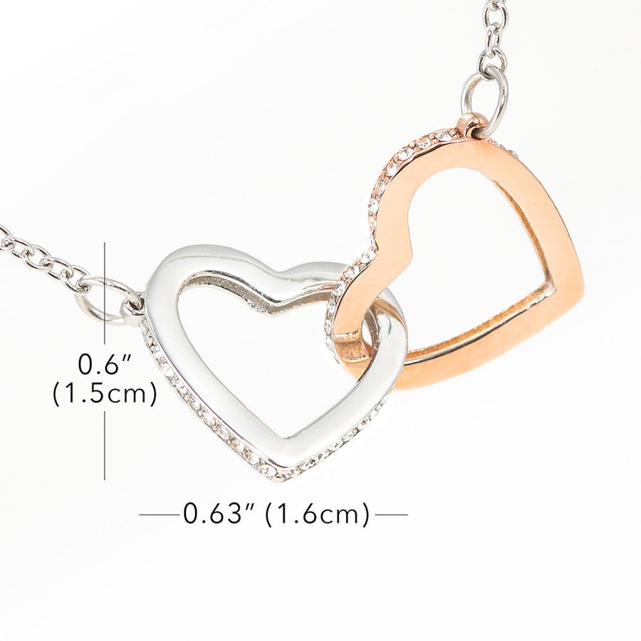Double Interlocking Heart Necklace - "To My Daughter - Love Mom"