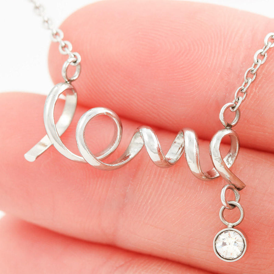 To My Daughter - Together Forever, Never Apart - Love Mom - Love Scripted Necklace