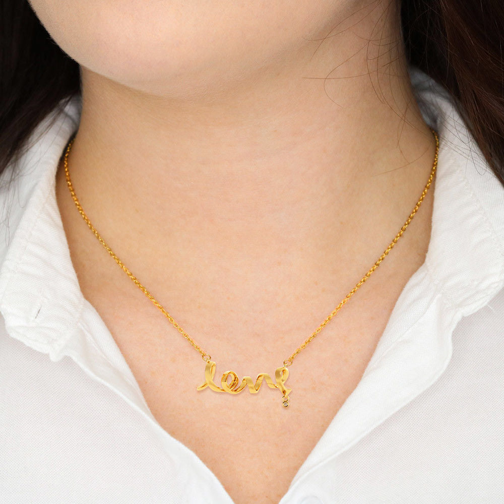 To My Daughter Never Forget - Love Dad - Love Scripted Necklace