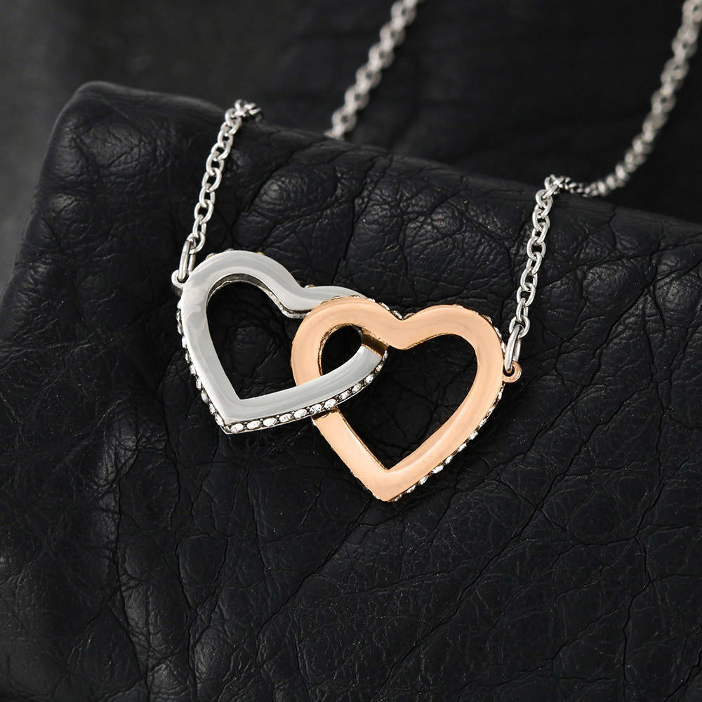 To My Daughter Always Remember - Mom & Dad - Interlocking Heart Necklace