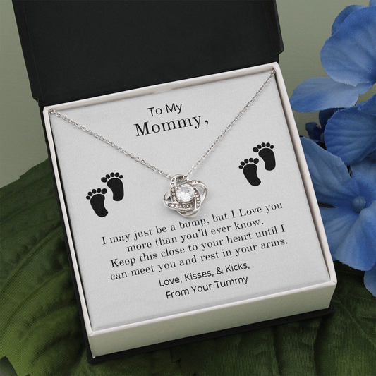 To My Mommy - I may be a bump | Love Knot Necklace