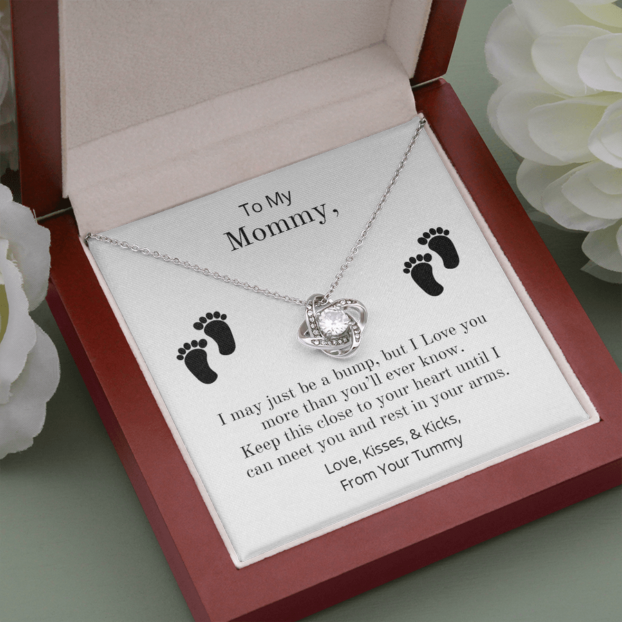 To My Mommy - I may be a bump | Love Knot Necklace