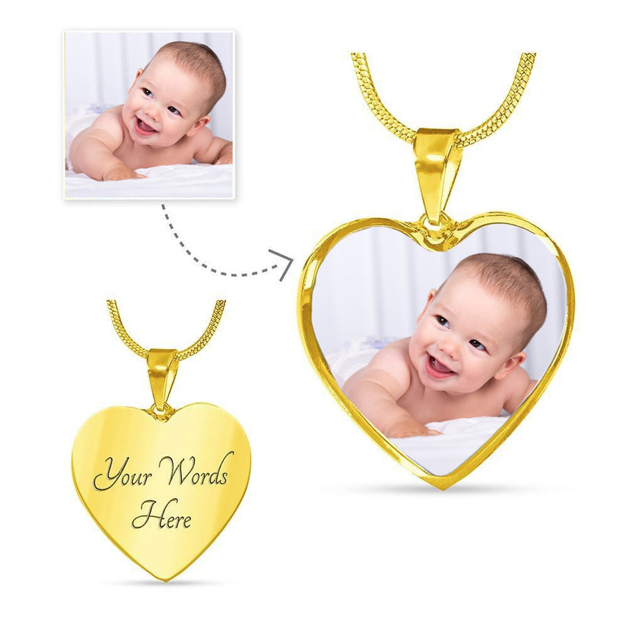 Personalize Your Own Heart Photo Necklace