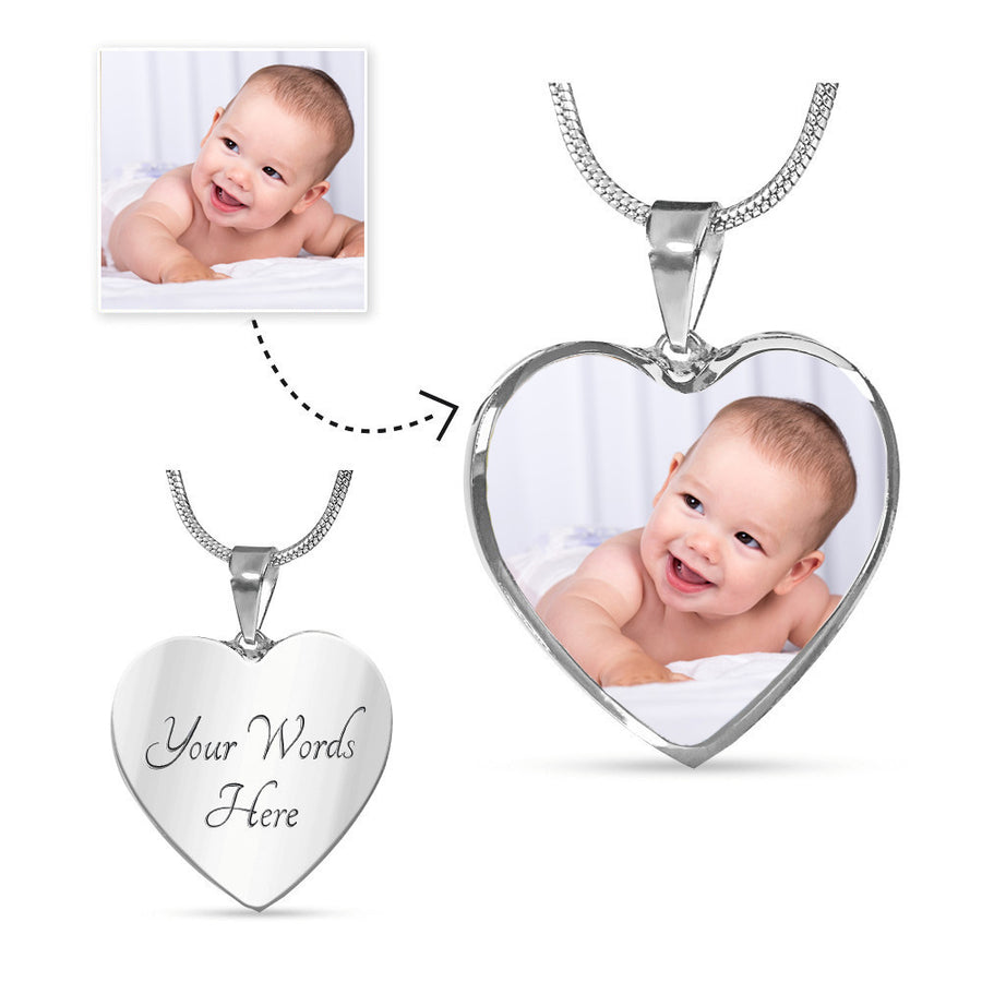 Personalize Your Own Heart Photo Necklace