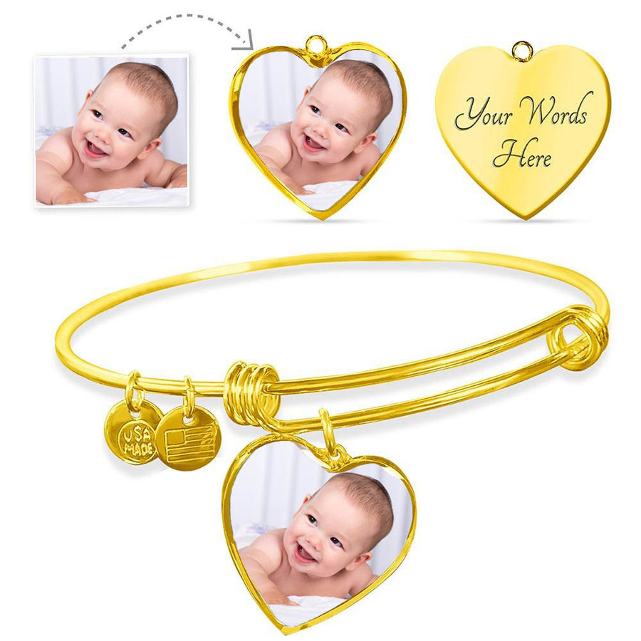 Personalize Your Own Heart Photo Bangle