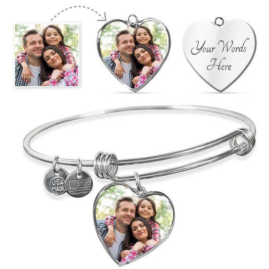 Personalize Your Own Heart Photo Bangle