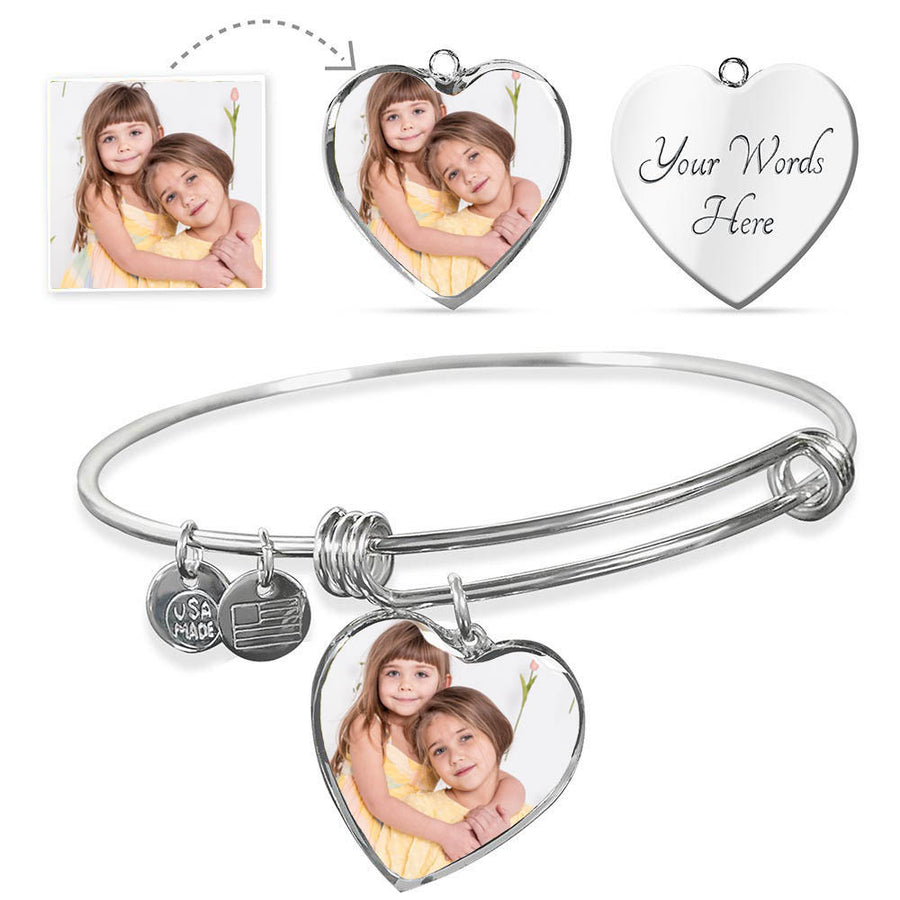 Personalize Your Own Heart Photo Bangle