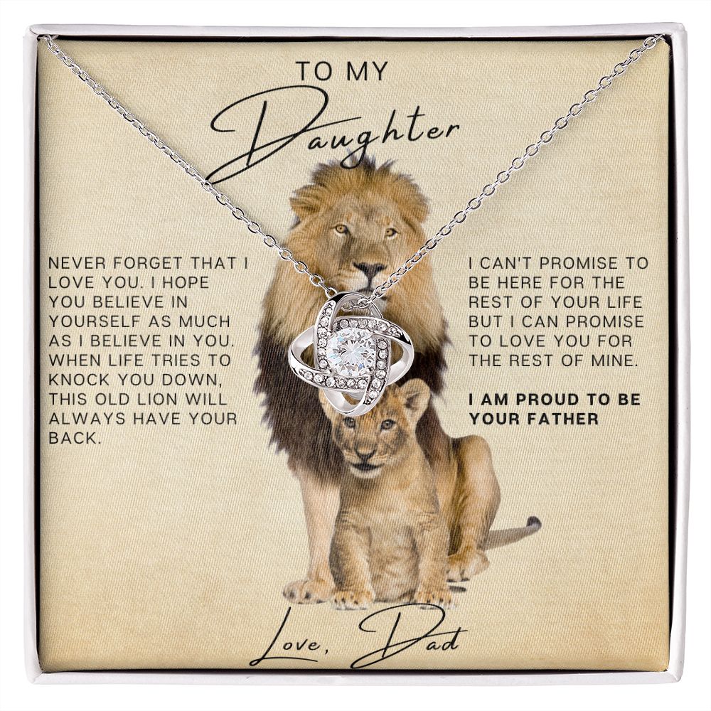 Daughter - So Proud of you Love Dad | Love Knot Necklace