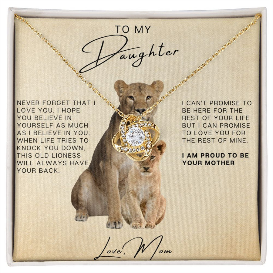 Daughter - So Proud of you Love Mom | Love Knot Necklace